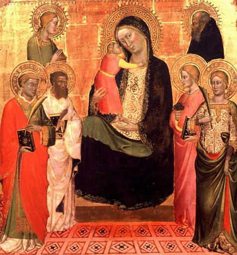 LA VIERGE ET L'ENFANT AVEC SIX SAINTS