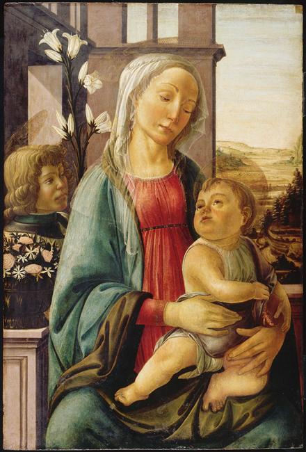 LA VIERGE ET L'ENFANT AVEC UN ANGE