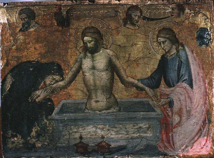 CHRIST AU SEPULCRE ENTRE LA VIERGE ET SAINT JEAN