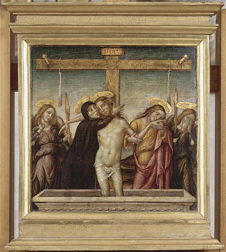 CHRIST DE PITIE SOUTENU PAR DEUX ANGES