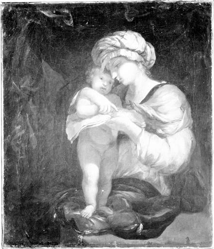 LA VIERGE APPRENANT A LIRE A L'ENFANT JESUS