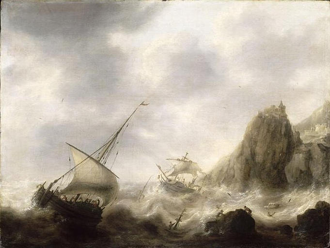 TEMPETE PRES D'UNE COTE ROCHEUSE
