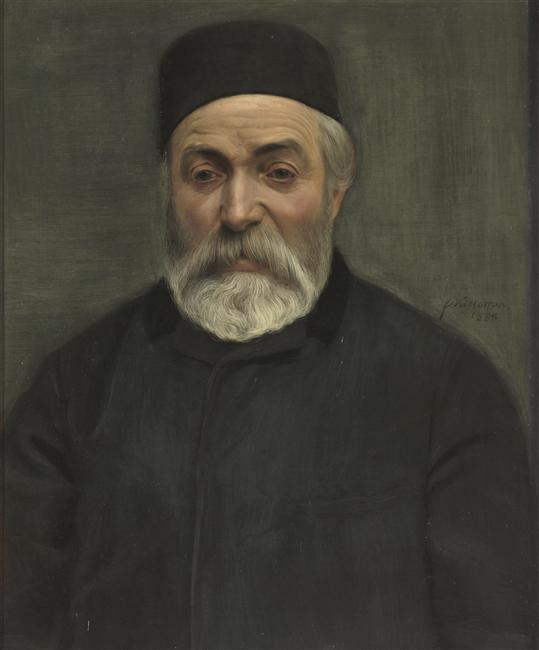 PORTRAIT D'HOMME A BARBE GRISE OU CONCIERGE