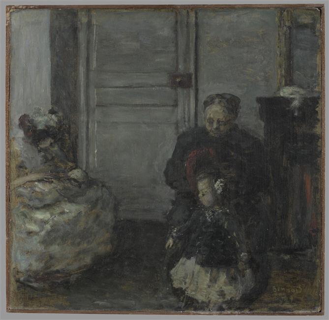 Intérieur, femme et enfant