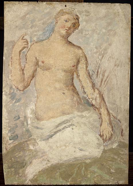 ETUDE : FEMME NUE A GENOUX