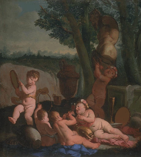 BACCHANALE D'ENFANTS DEVANT UNE STATUE DE PRIAPE