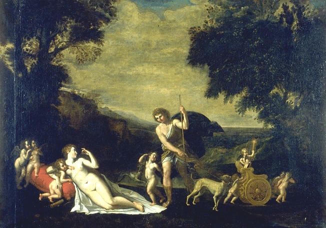 VENUS ET ADONIS, dit aussi, ADONIS CONDUIT PRES DE VENUS PAR LES AMOURS