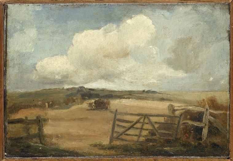 PAYSAGE AVEC UN CHAMPS ET UNE BARRIERE