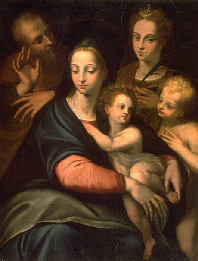 Sainte Famille avec le petit Saint Jean Baptiste et Sainte Catherine d'Alexandrie