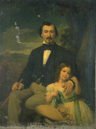 Portrait d'homme avec petite fille
