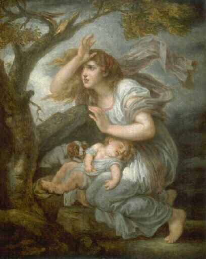 Jeune femme effrayée par l'orage