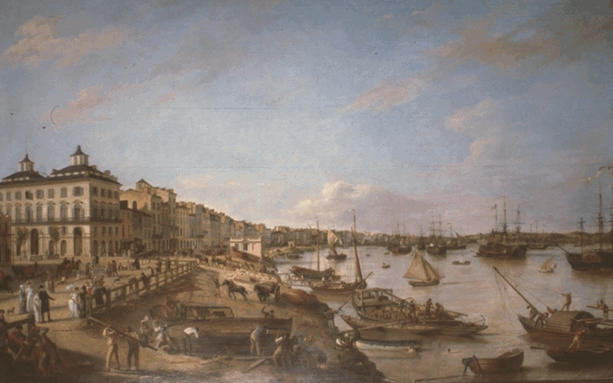 Vue d'une partie du port et des quais de Bordeaux dits des Chartrons et de Bacalan