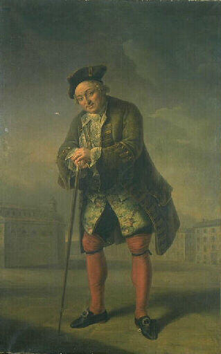 Portrait de l'acteur Joseph Desforges dans le rôle d'Argante des 'Fourberies de Scapin'