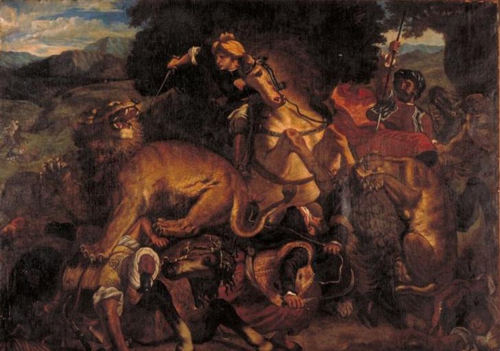 COPIE DE LA CHASSE AUX LIONS DE DELACROIX