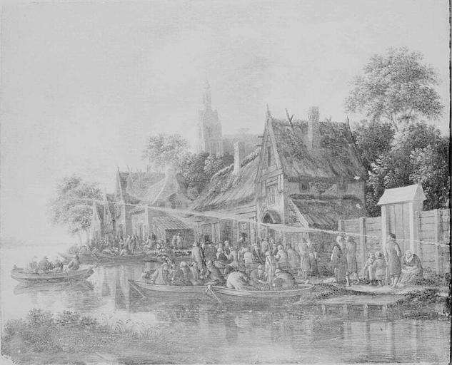 VILLAGE HOLLANDAIS AU BORD D'UN FLEUVE