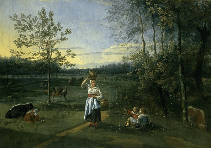 PAYSAGE AVEC FIGURES OU LES DEUX FILLETTES