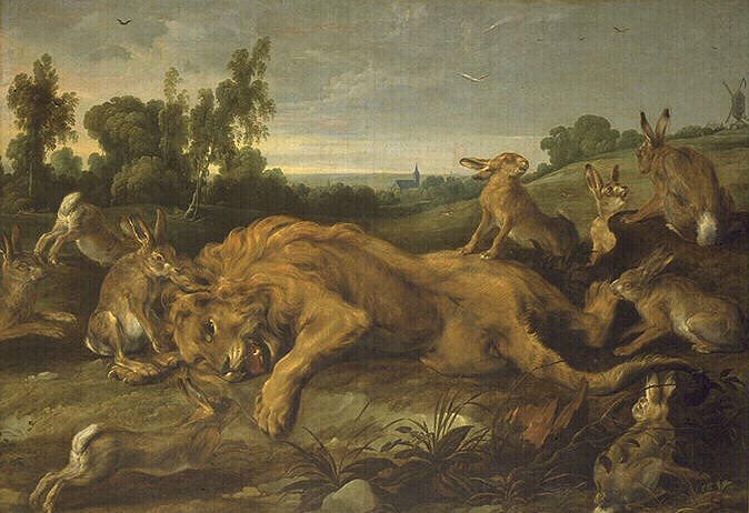 Le lion mort ; Le lion devenu vieux (ancien titre)