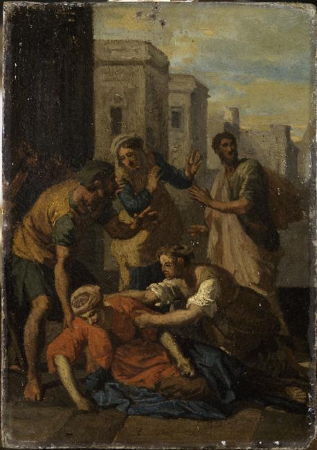 La Mort de Saphire (copie d'après Poussin)
