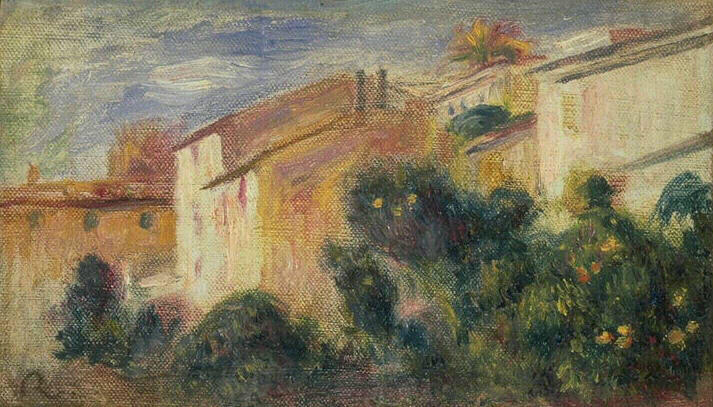 Vue du jardin de la villa ; La poste de Cagnes (ancien titre)