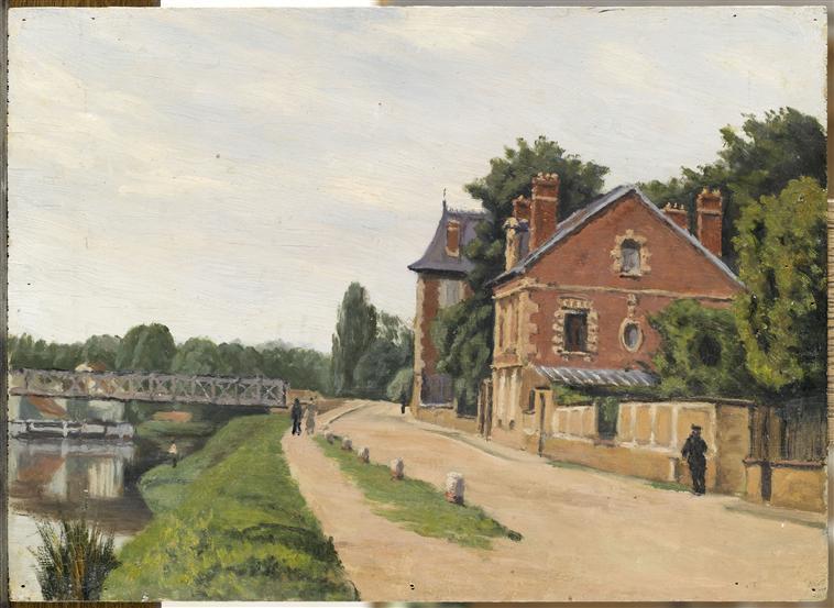 LE PONT DE PONTOISE VU DU CHEMIN DE HALAGE