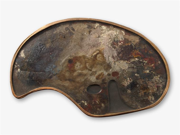Palette peinte du peintre Eugène Carrière