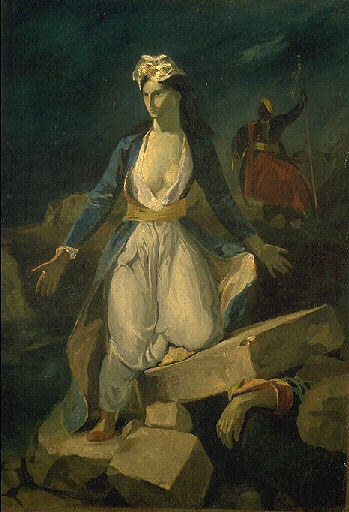 Copie d'après la Grèce sur les ruines de Missolonghi de Delacroix