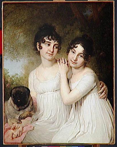 LES PRINCESSES IELENA (1787-1869) ET ALEXANDRA (1788-1819) KOURAKINE, FILLES D'ALEXANDRE BORISSOVITCH KOURAKINE, AMBASSADEUR EXTRAORDINAIRE A PARIS DE 1808 A 1812