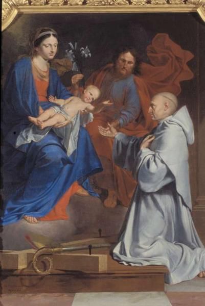 SAINT BERNARD DEVANT LA VIERGE, L'ENFANT ET SAINT JOSEPH