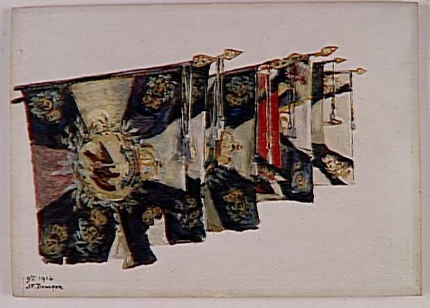 Sept drapeaux pris à l'ennemi. Paris, Invalides, novembre 1914