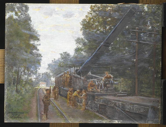 Canon de la marine américaine près de Soisson coupant les communications avec Laon ; septembre 1918