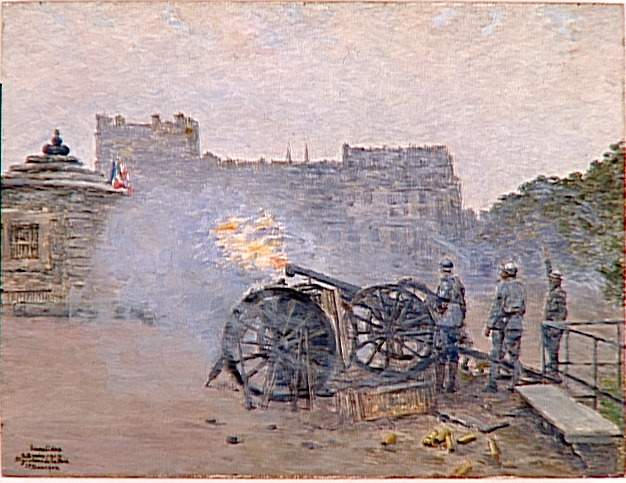 Le dernier coup de canon aux Invalides, le jour de la signature de la paix, 28 juin 1919