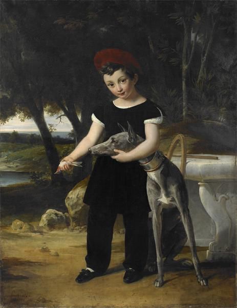 LE DUC DE BORDEAUX ENFANT AU CHATEAU DE VILLENEUVE L'ETANG, CHEZ LA DUCHESSE D'ANGOULEME SA TANTE