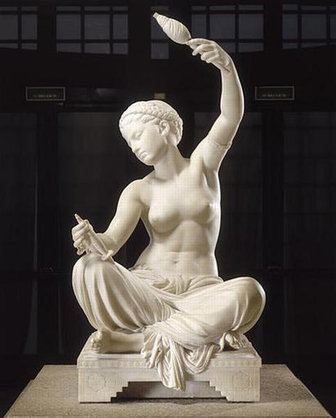 JEUNE FILLE DE MEGARE ASSISE ET FILANT