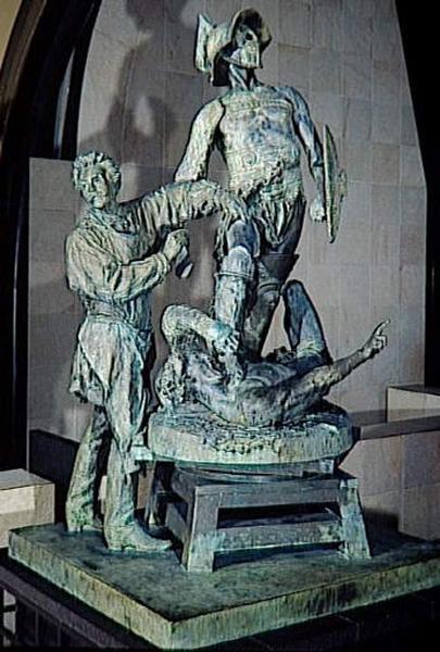 GEROME EXECUTANT LES GLADIATEURS ; MONUMENT A GEROME (1824-1904)