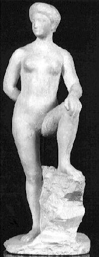 Nu de femme, le pied sur le rocher : Junon