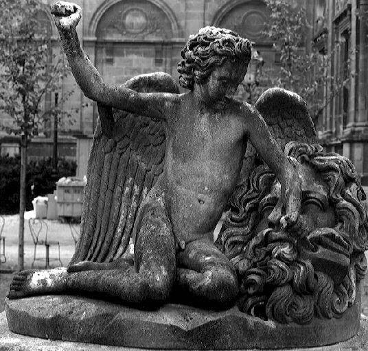 Le génie de la sculpture dégrossissant le masque de Jupiter