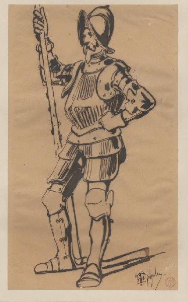 Un homme de fer (Titre d'usage) ; Homme en armure médiévale (Titre d'usage)