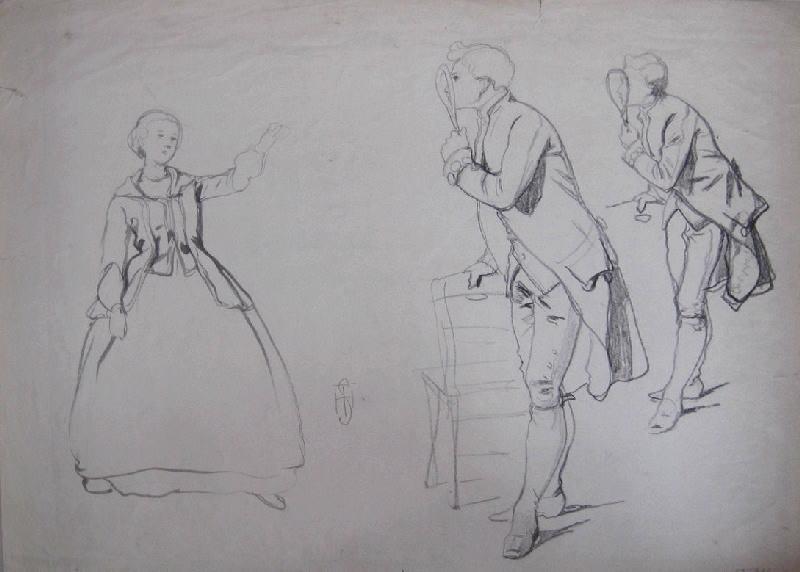 Dessins pour le Pfingstmontag ; Scène de théâtre