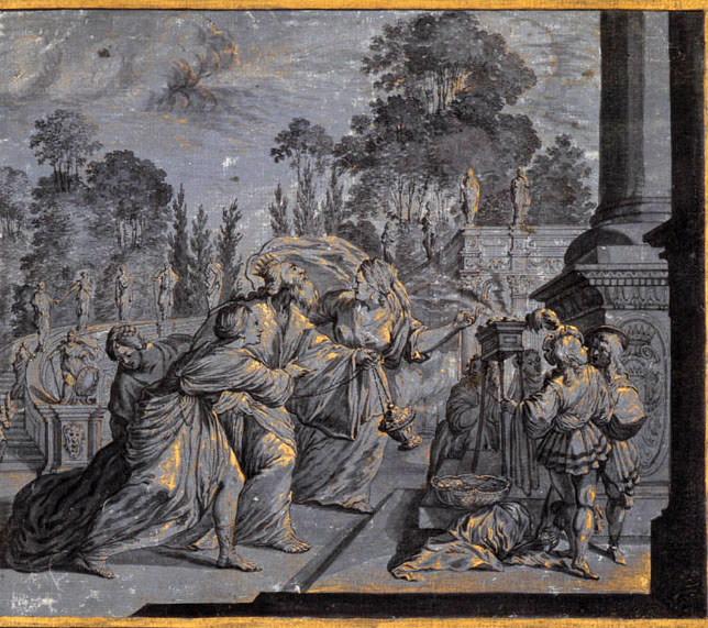 Salomon sacrifiant à l'entrée du temple