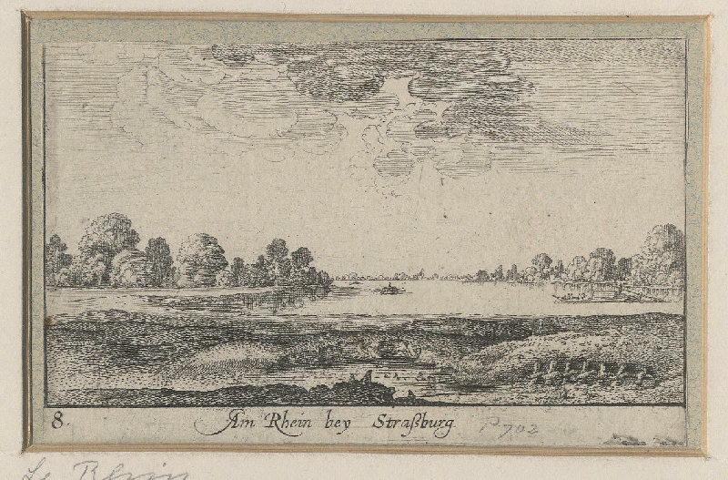 Amoenissimae effigies (n° 08) ; Vue du Rhin près de Strasbourg ; Am rhein bey Strassburg