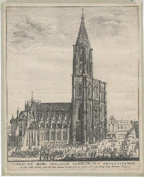 Cathédrale de Strasbourg, côté nord ; Turris et aedes ecclesiae cathedralis argentinensis