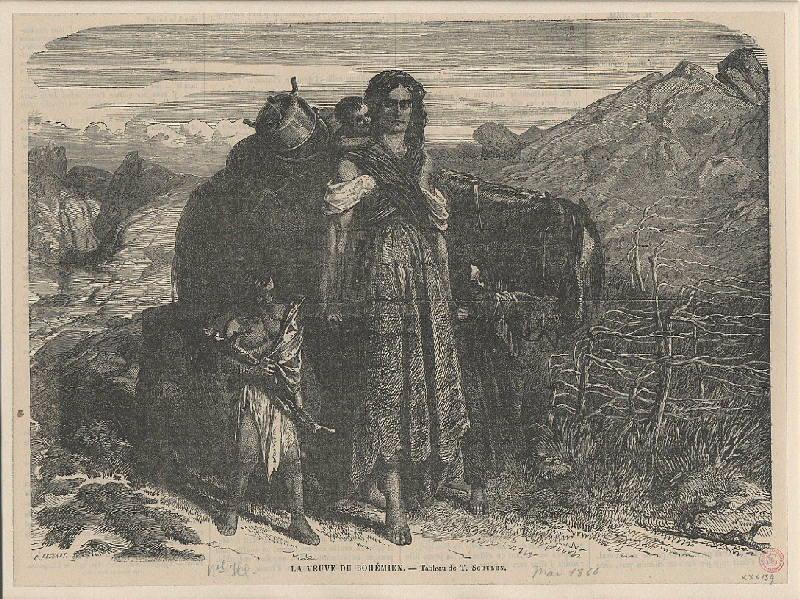 La veuve du bohémien ; Planche extraite d'un journal