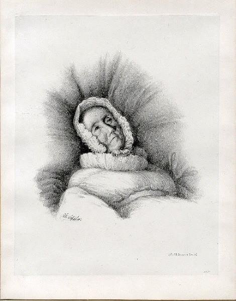 Portrait de Caroline Lauth sur son lit de mort