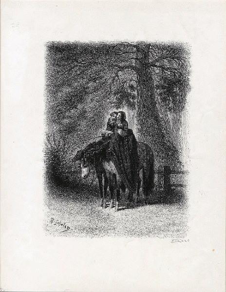 Mesdemoiselles de Bussière à cheval ; Deux amazones