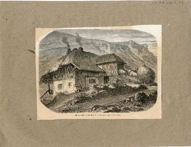 Ferme dans les Vosges ; Illustration pour une publication (Extrait d'une publication de la 2e moitié du XIXe siècle)
