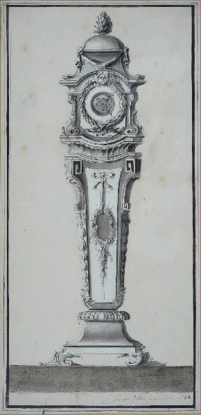 Horloge à graine ; Dessin d'orfèvrerie