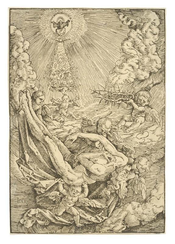 Le corps du Christ mort emporté par les anges