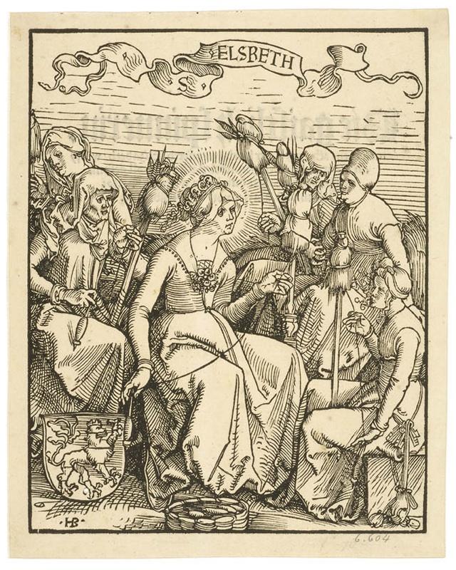 Sainte Elisabeth entourée de fileuses