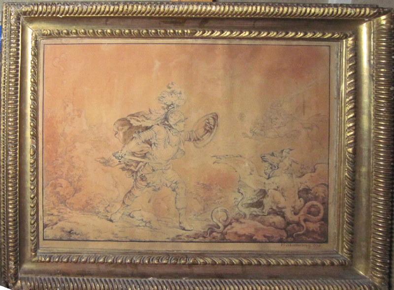 Floridore se battant contre Nigromant et les démons ; l'acteur Weston dans le rôle de Tycho