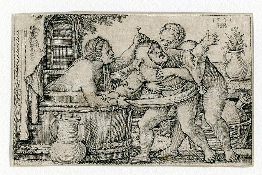 Fou et deux femmes se baignant